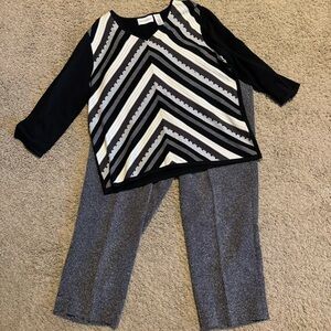 EUC Alfred Dunner set, top sz XL, pants size 18 short (approximate 27" inseam)